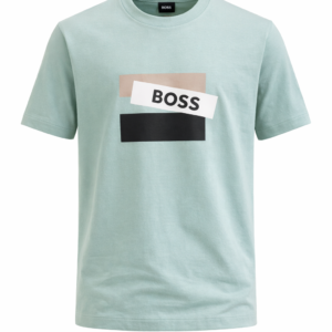mint green boss t shirt with logo
