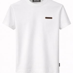 zegna white t shirt with logo detail